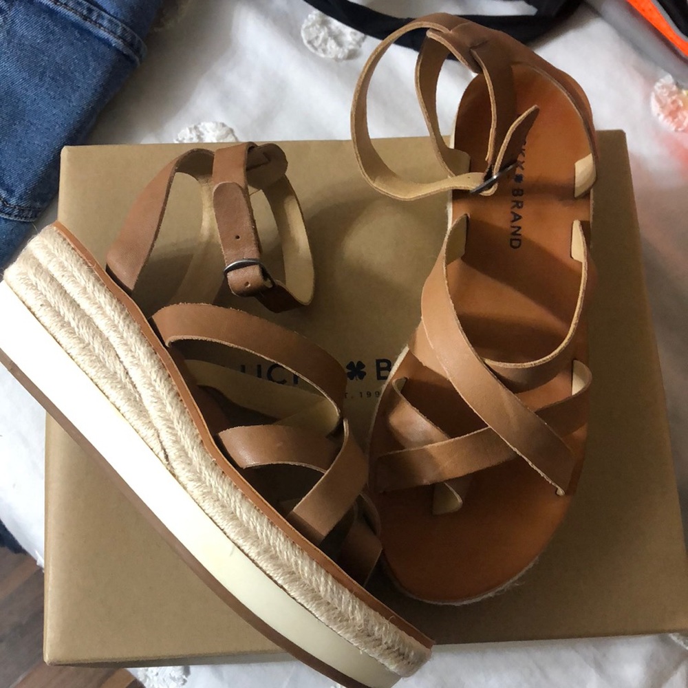 Lucky Brand Jakina Leather Sandals with Box
